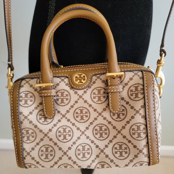 Tory Burch⭐️host pick⭐T Monogram Jacquard Mini Duffle Barrel Crossbody Hazel NWT - Picture 4 of 11